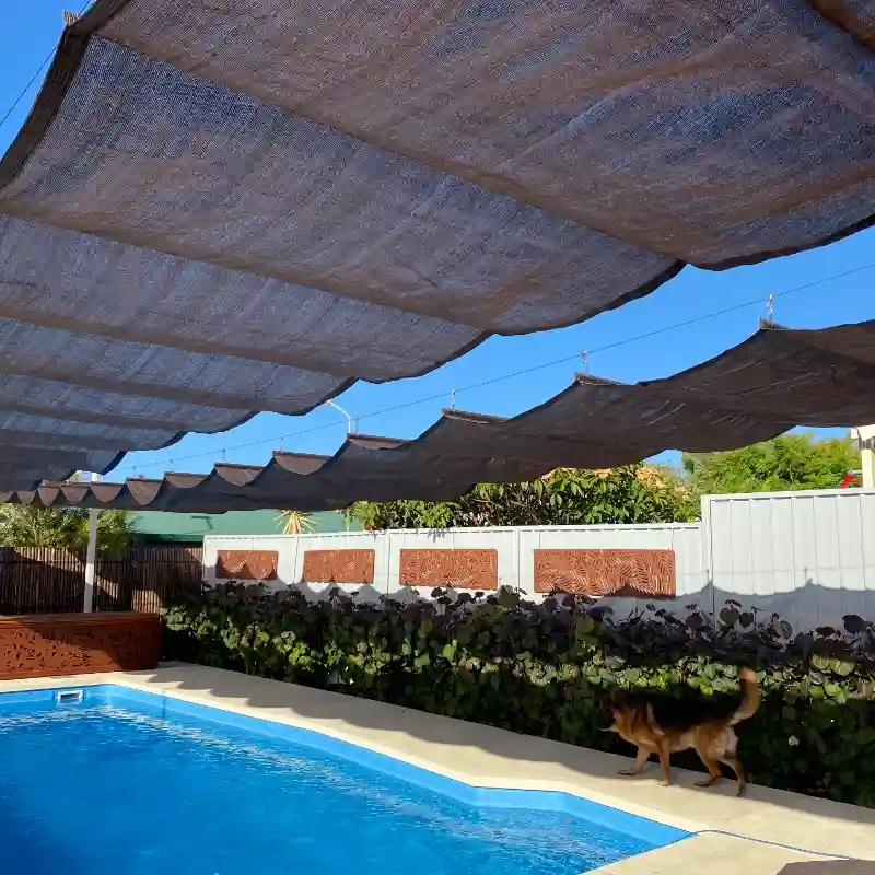 HDPE Wave Canopy by the poolside
