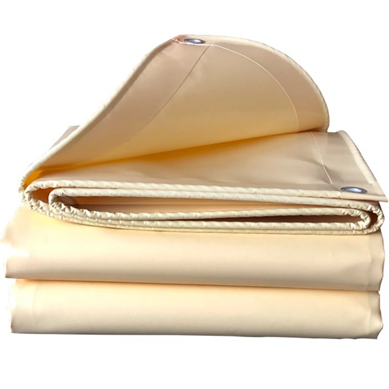 Beige PVC Tarpaulin, Waterproof Fabric, Outdoor Cover, Manufacturer